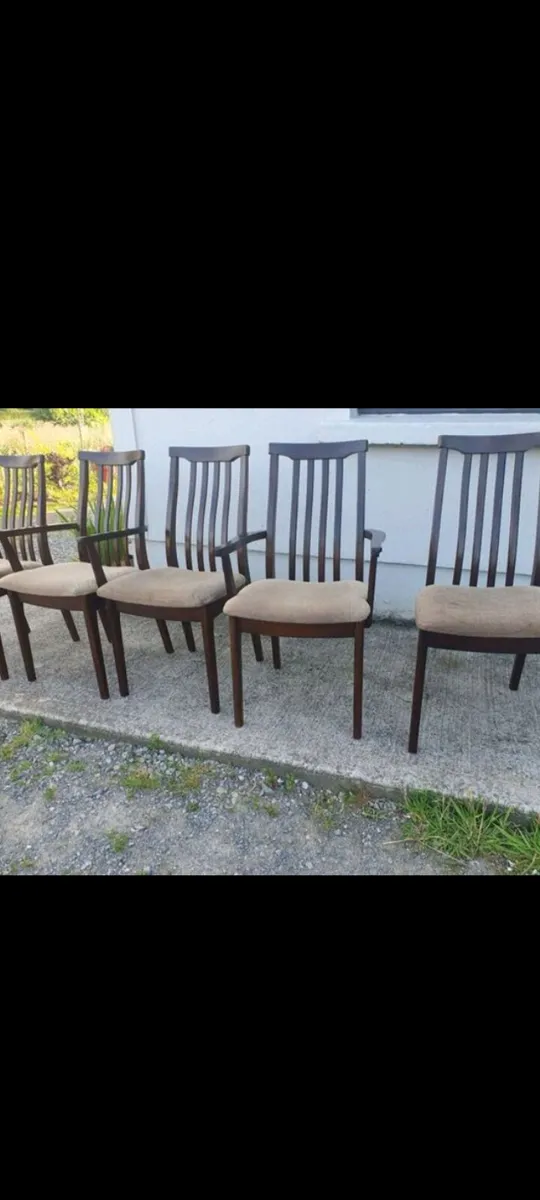 Mid century teak dining chairs x5 - Image 2
