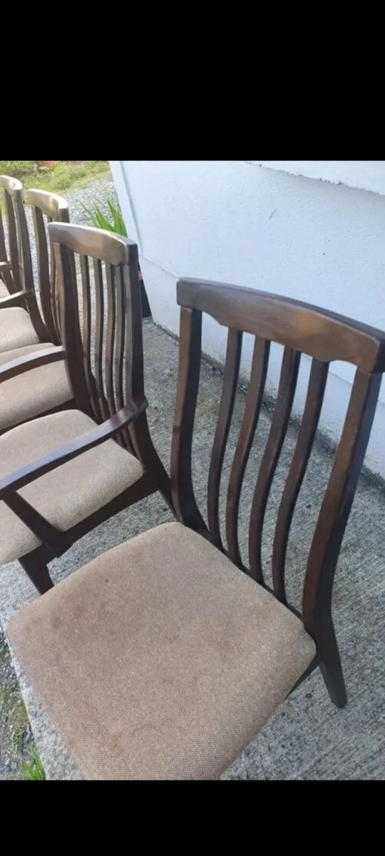 Mid century teak dining chairs x5 - Image 3