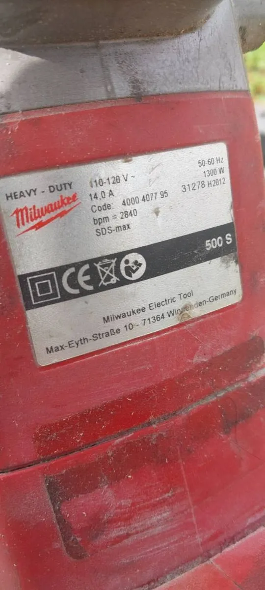 Kango milwaulkee K500s chipping hammers - Image 3