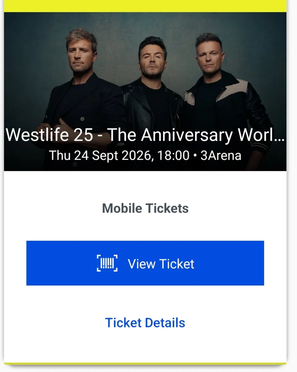 Westlife Standing Thurs Sept 24th