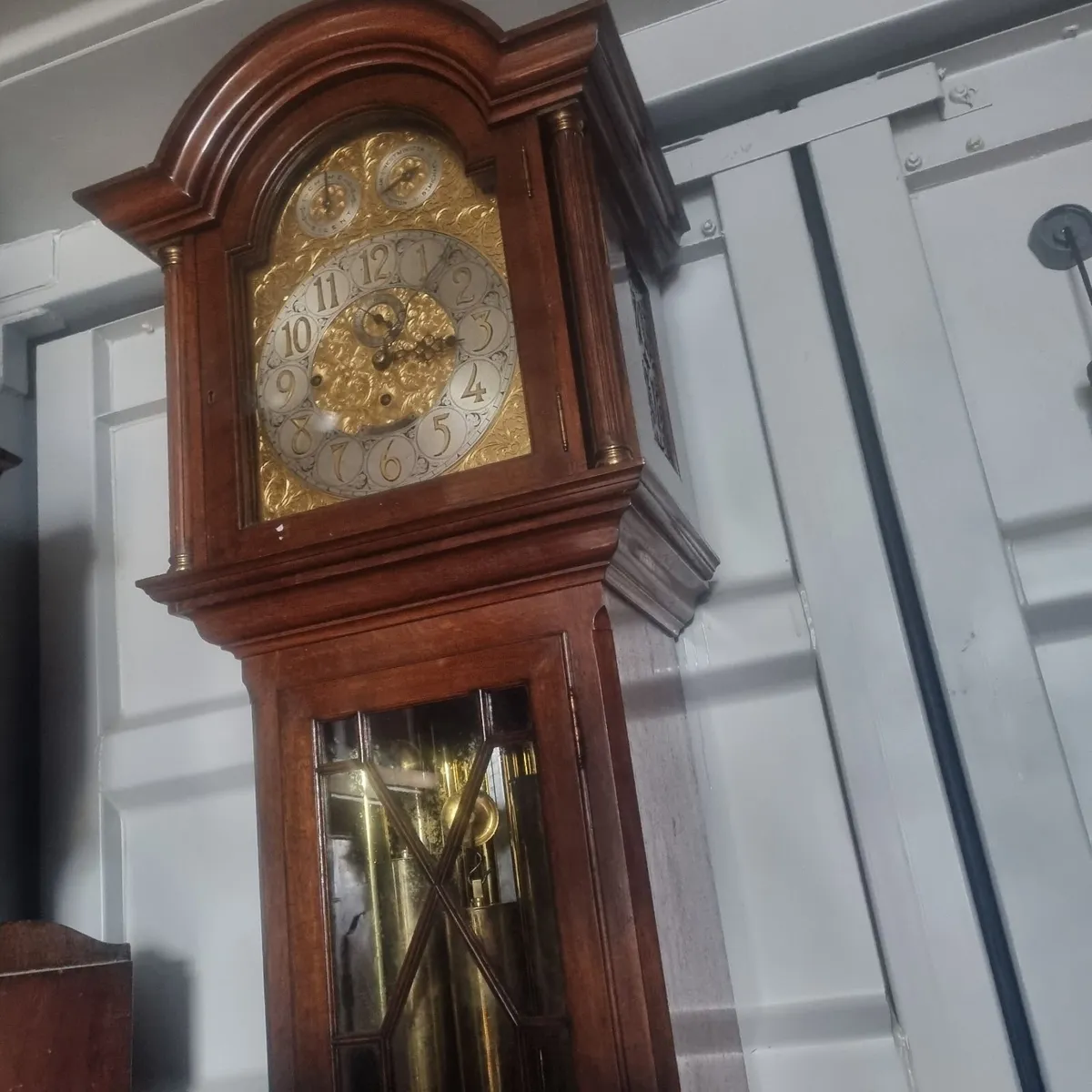 edwardian  treble weight grandfather clock 9ft - Image 1