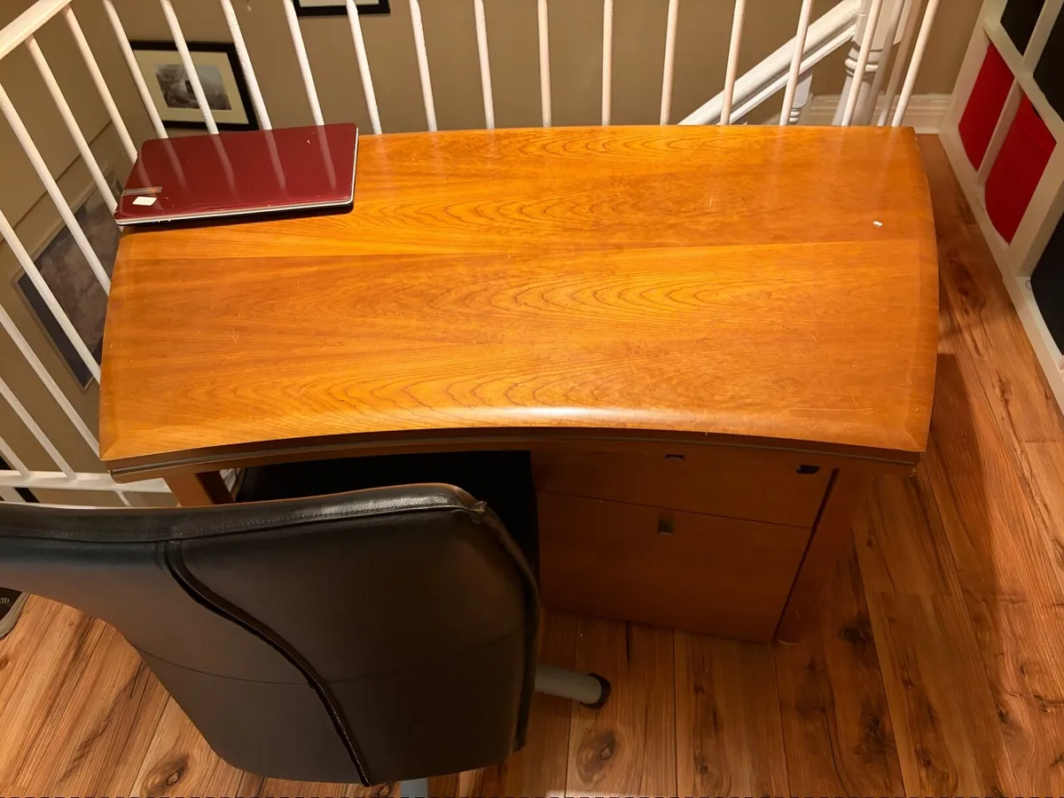 Desk with drawers and chair