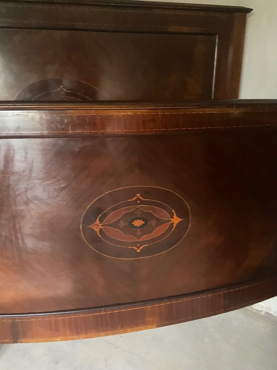Edwardian Inlaid Double bed - Image 3