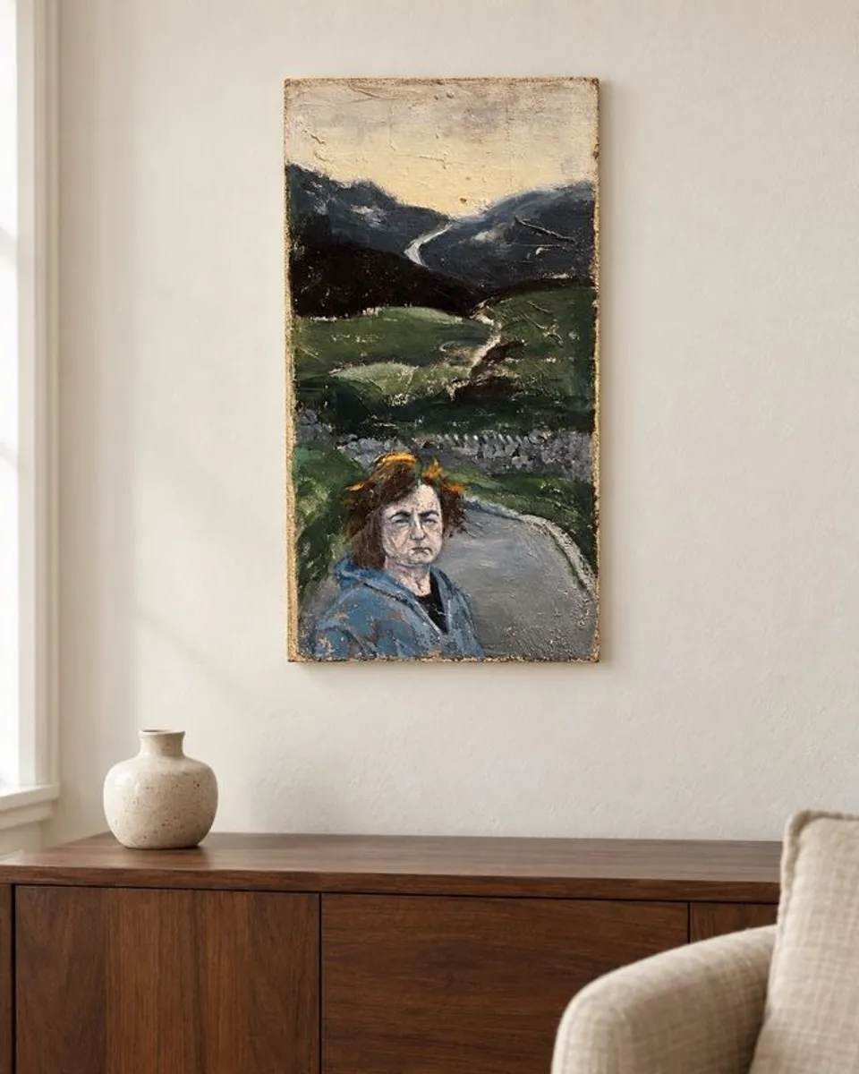 Con Campbell Original Oil on Board, Kathy on Croagh Patrick, 1993 - Image 2