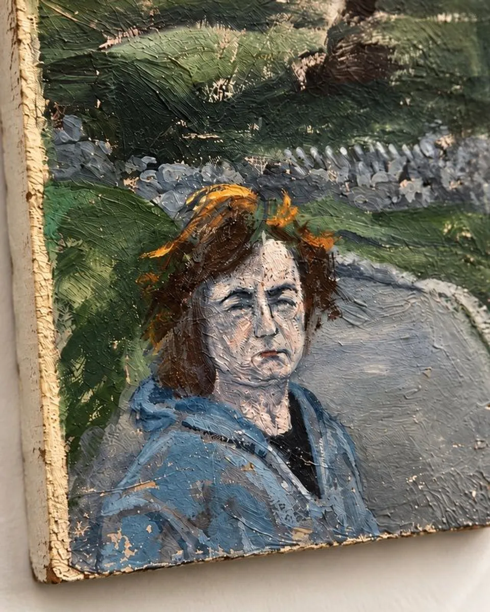 Con Campbell Original Oil on Board, Kathy on Croagh Patrick, 1993 - Image 3