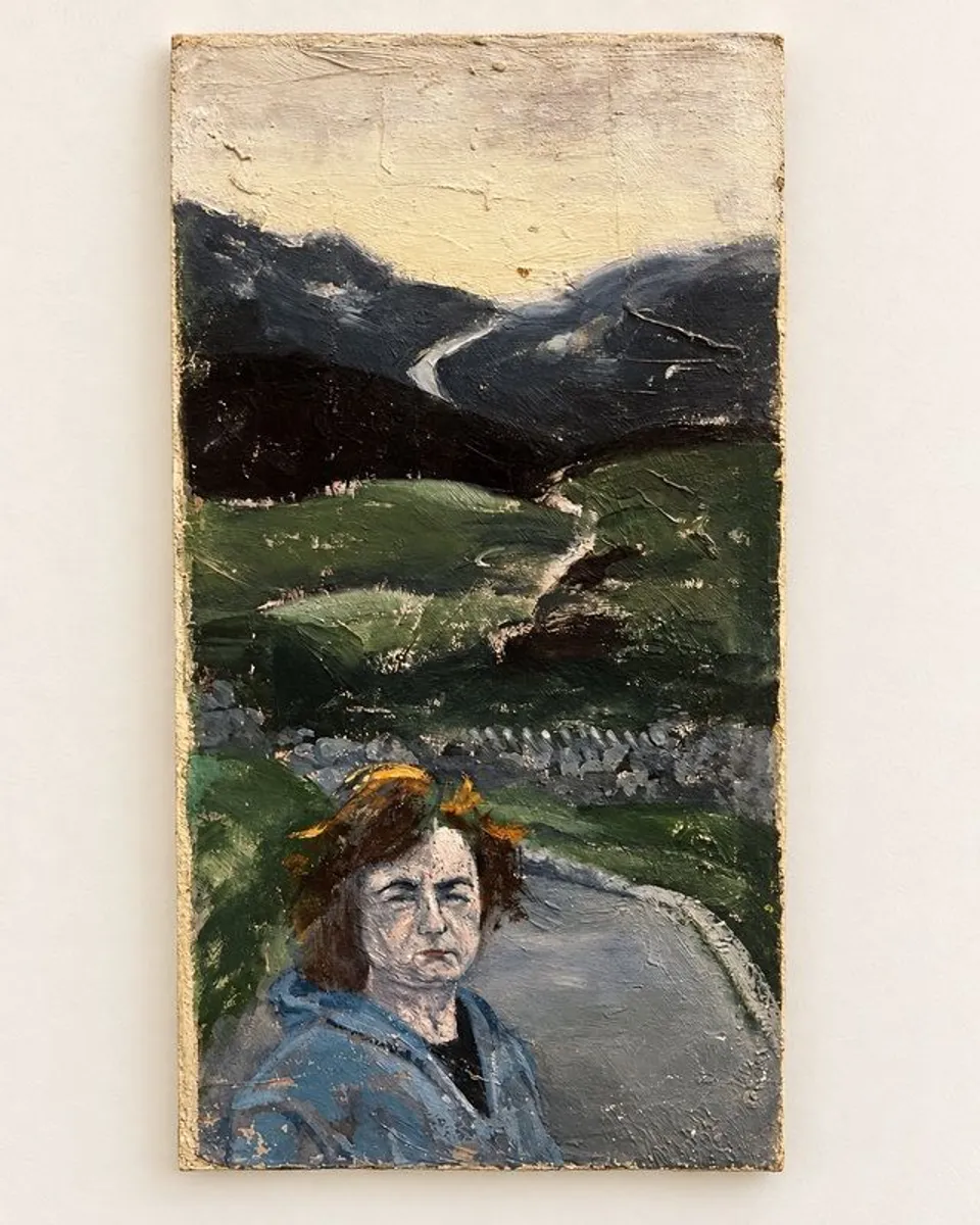 Con Campbell Original Oil on Board, Kathy on Croagh Patrick, 1993 - Image 1