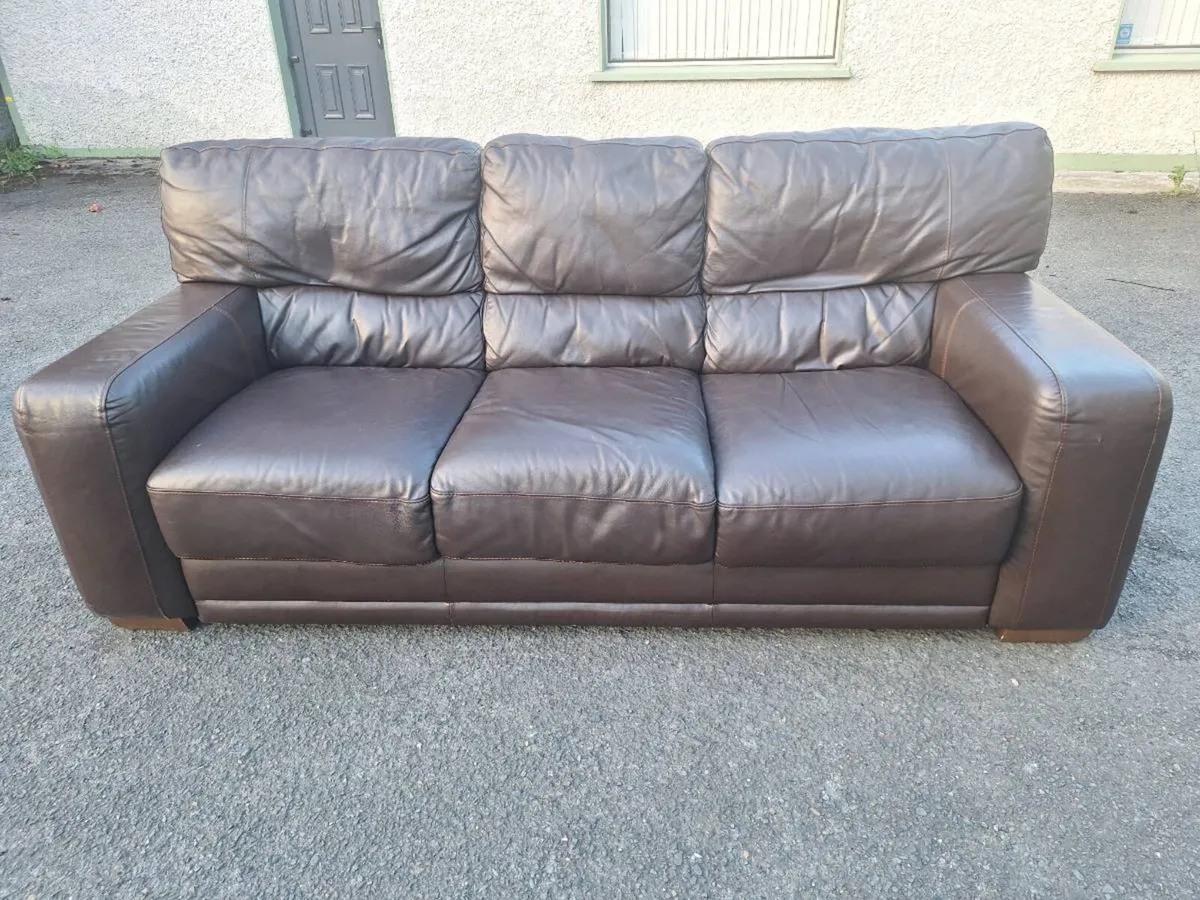 3 Seater Leather Sofa - Image 1