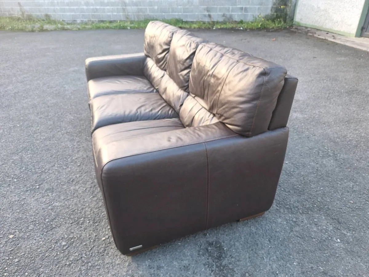 3 Seater Leather Sofa - Image 3