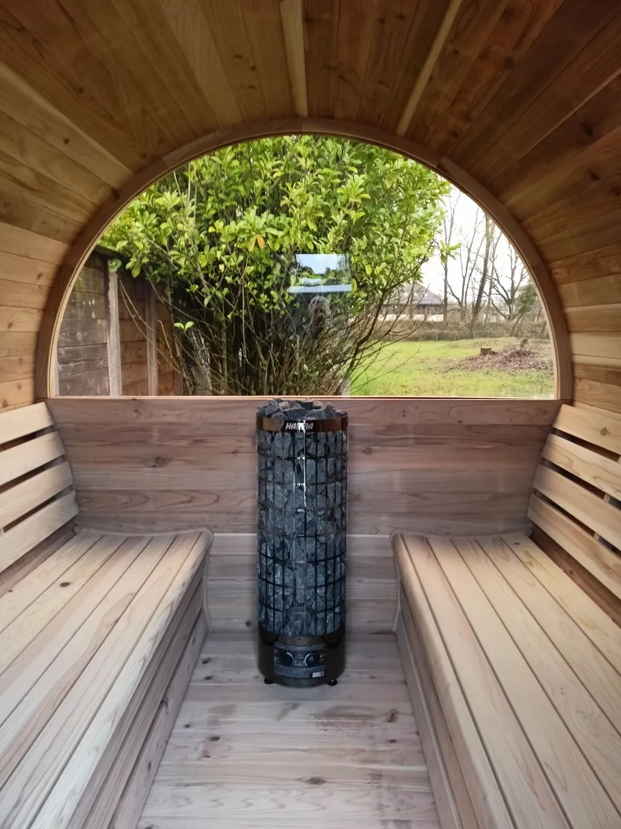 Canadian Red Cedar Barrel Sauna 270 cm - Image 4