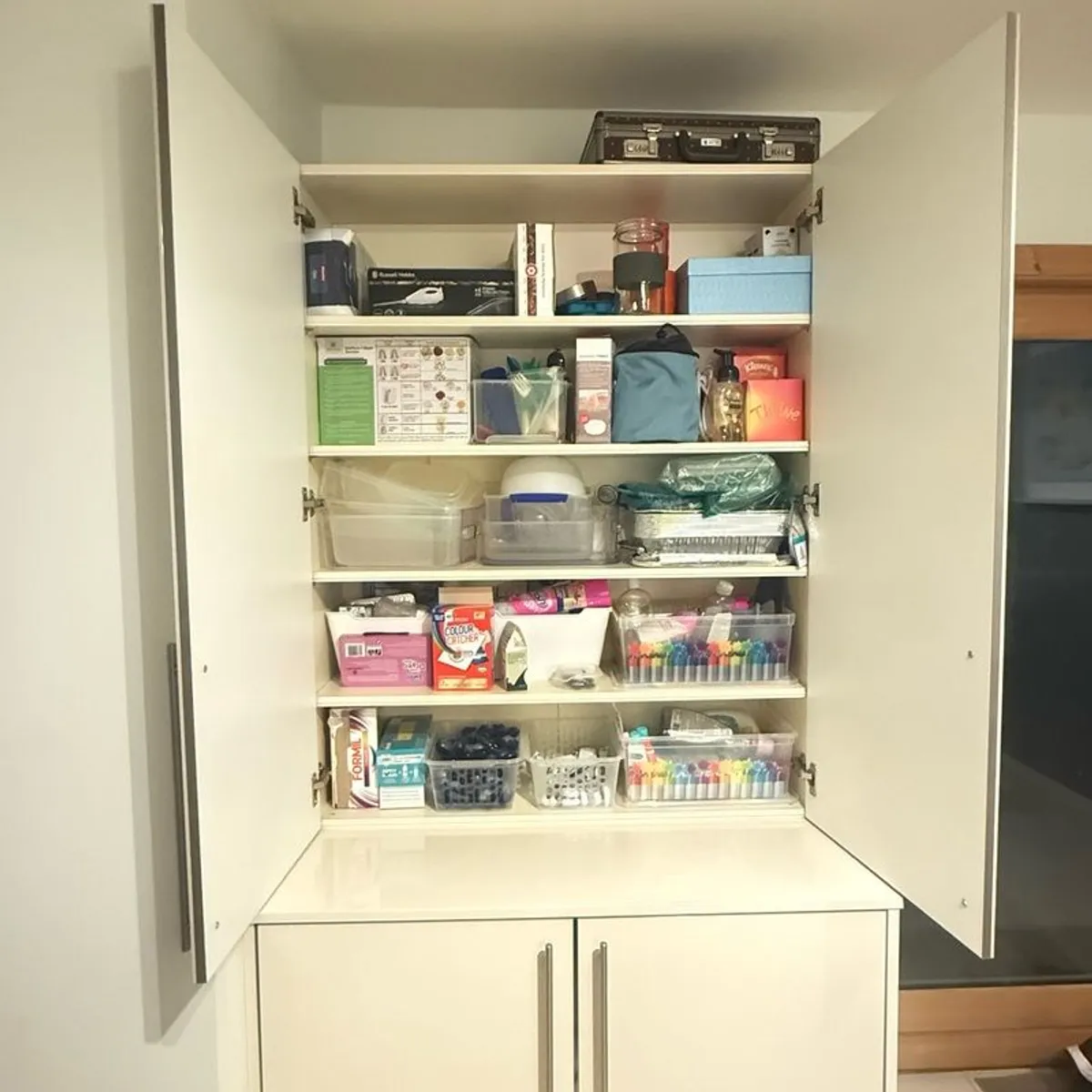 Freestanding High-Gloss Utility or Larder Press and Tumble Dryer Storage - Image 2