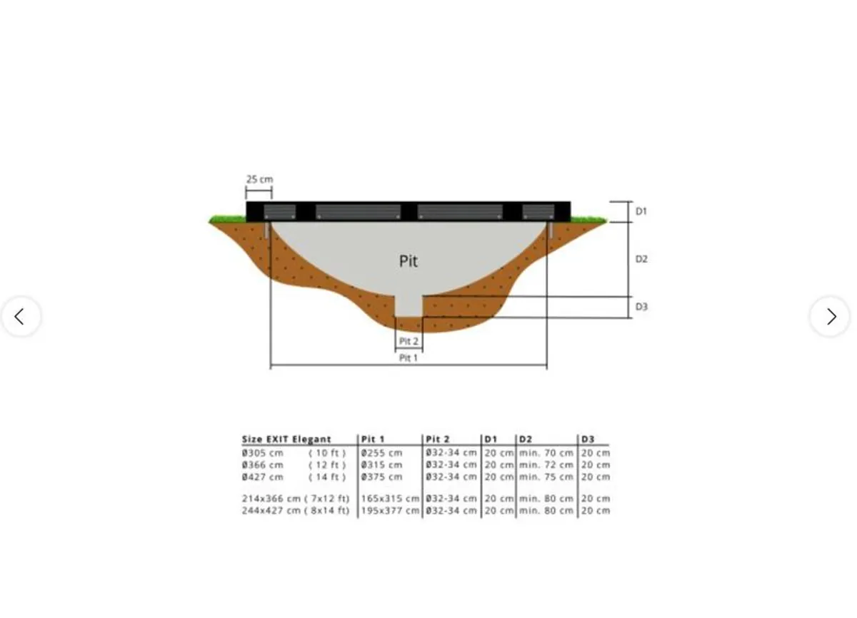 New EXIT Elegant ground trampoline 305cm with Economy safety net - Image 2