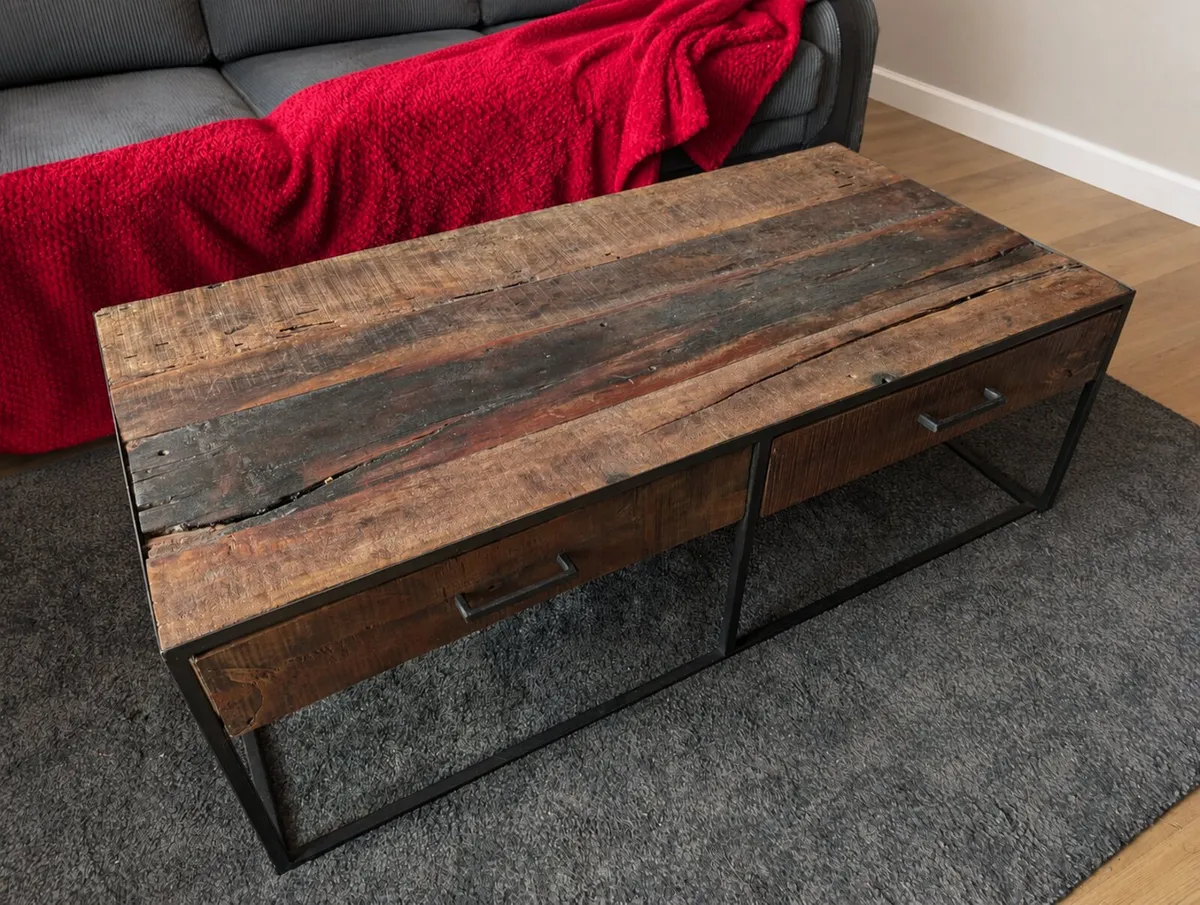Large Acacia Wood Coffee Table - Image 1