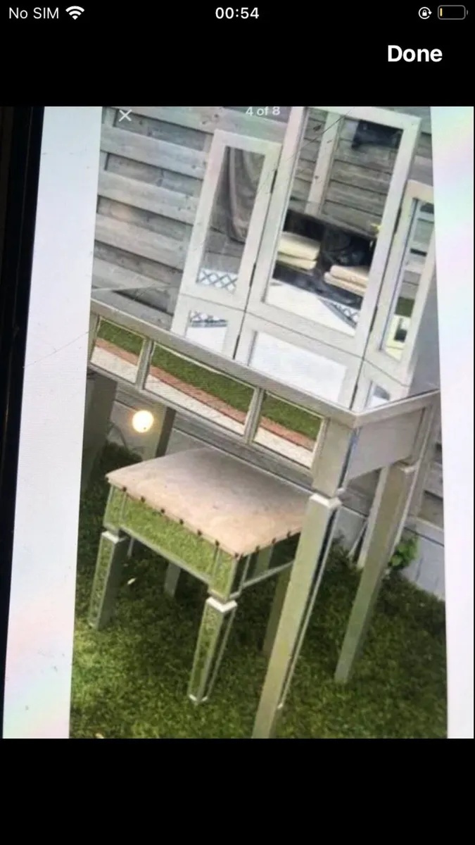 Mirrored  dressing table with stool - Image 1