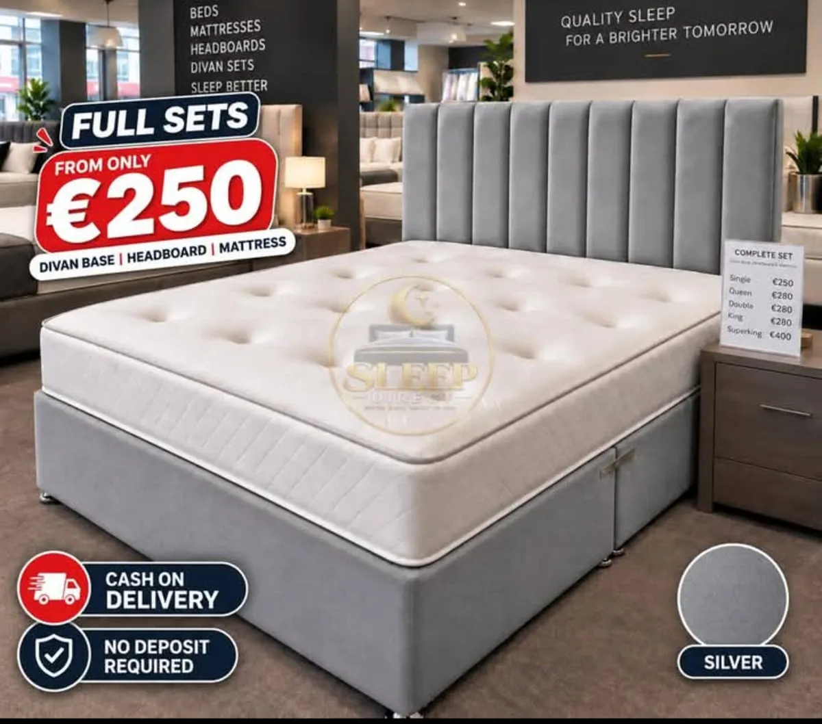 Luxury Crushed Velvet Beds – Complete Packages - Image 2