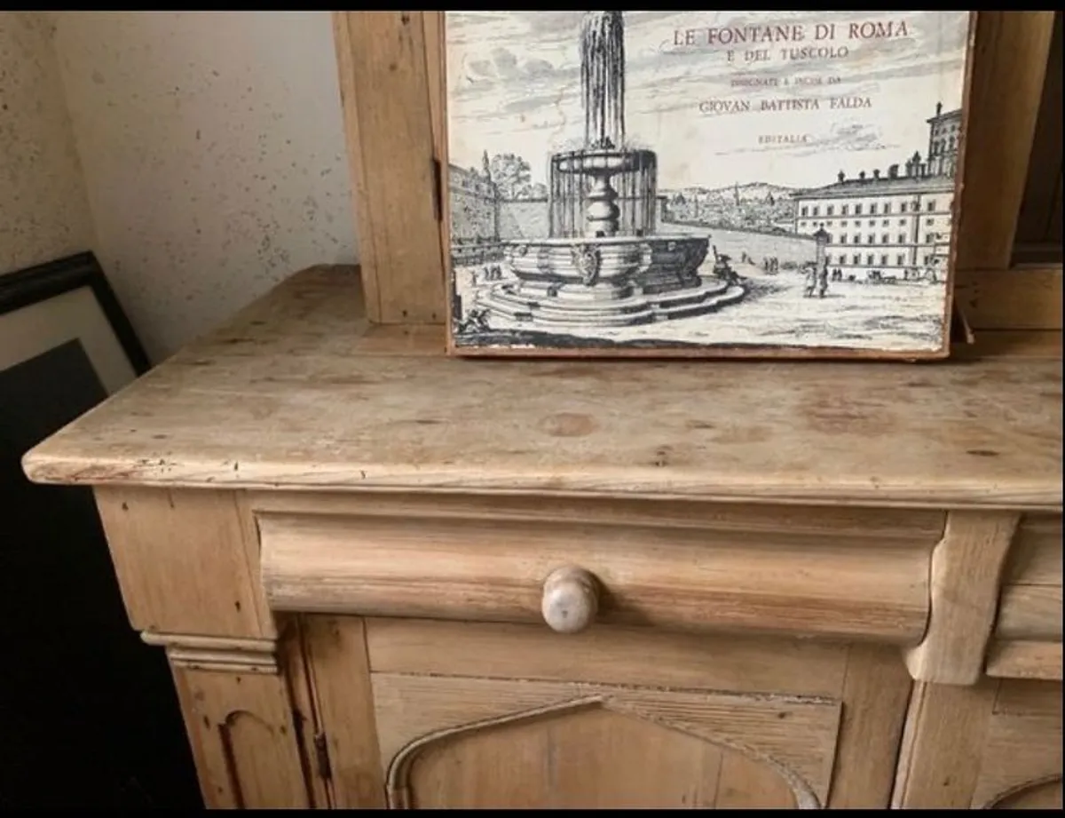 Old Irish Antique Pine Dresser - Image 2