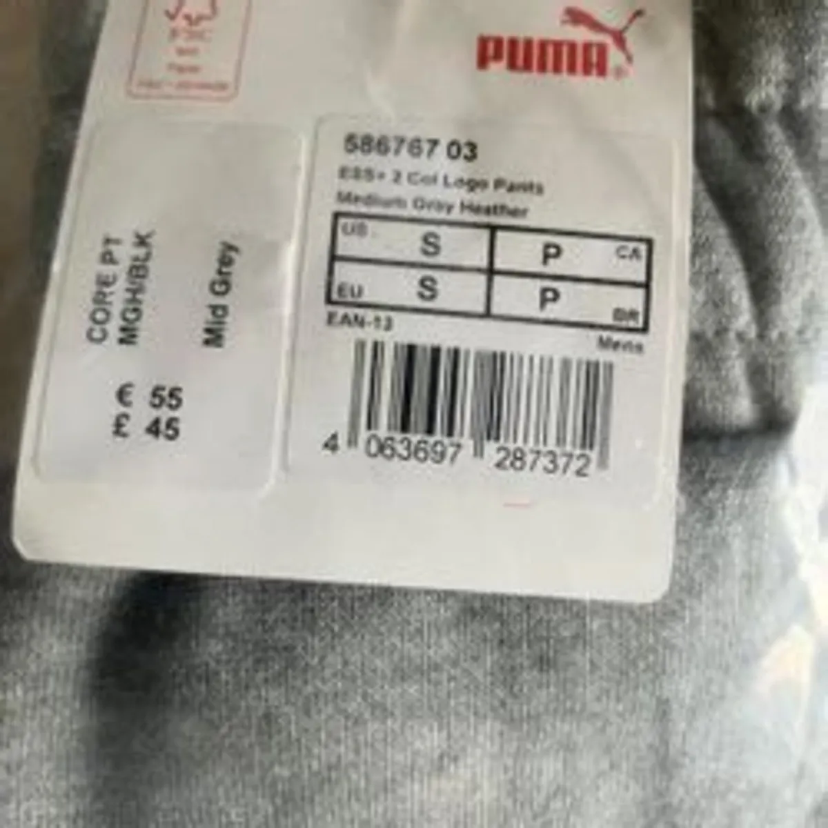 Puma Grey & Navy Joggers (Men's size S) - Image 2