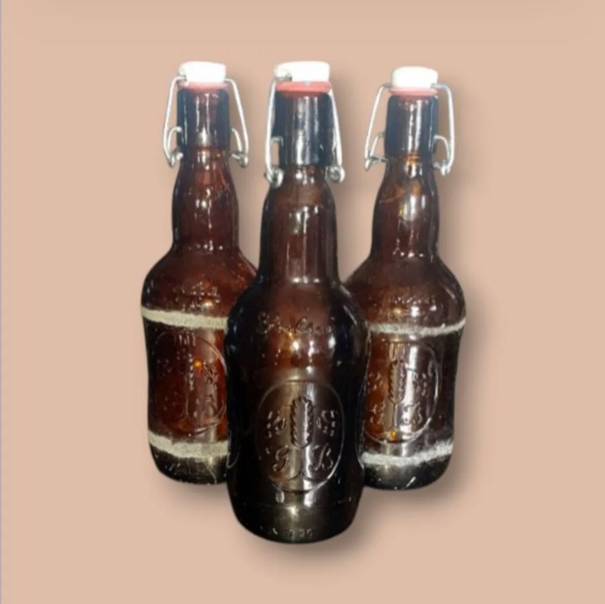 Trilogy of Vintage Brown Grolsch Swing-Top Bottles - Image 2