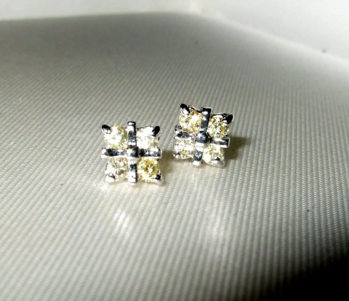 Vintage Hallmarked  Silver & Sapphire Earrings - Image 1