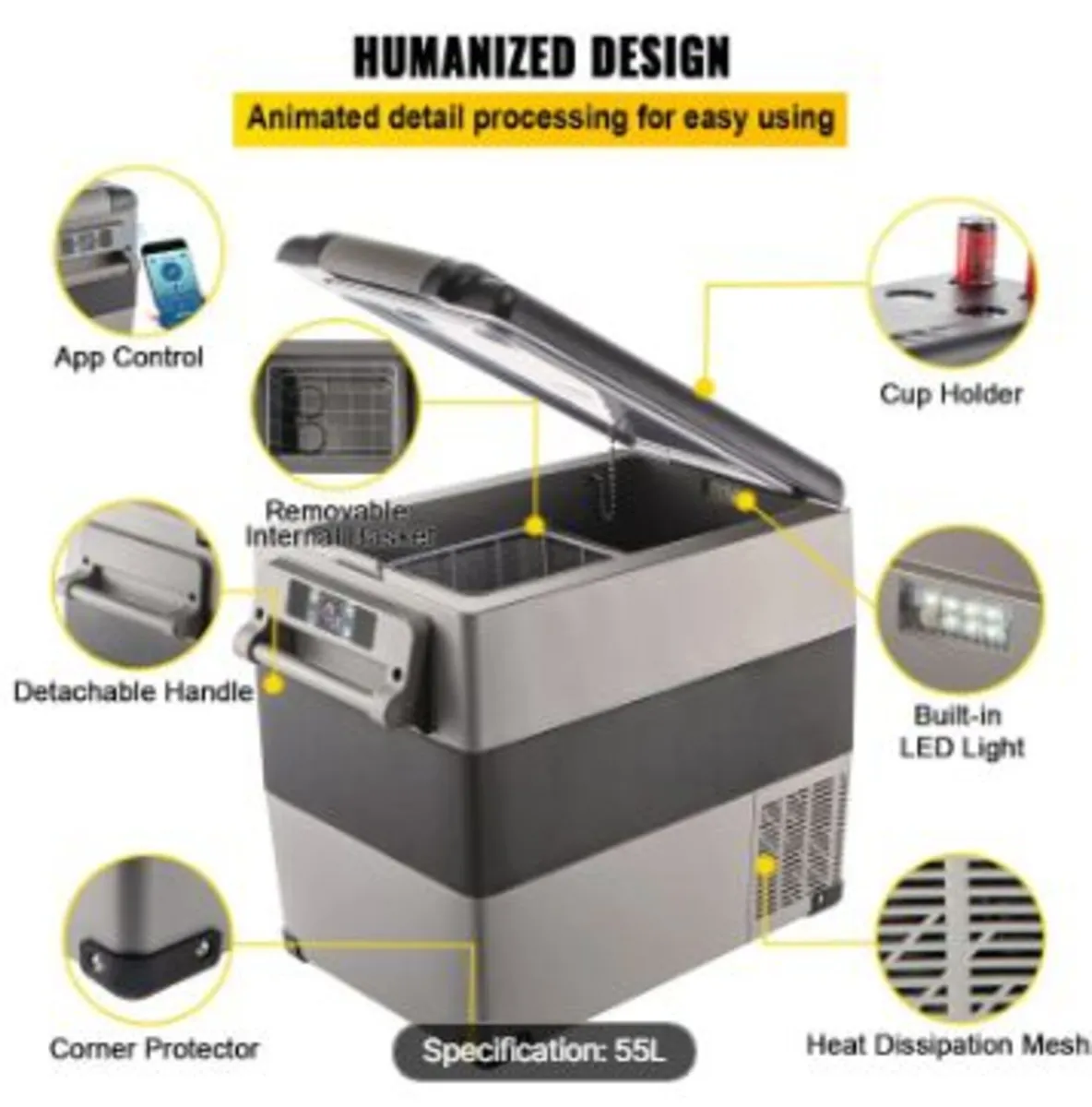 Portable Cool Box 55L Car Fridge 220 V - Image 4