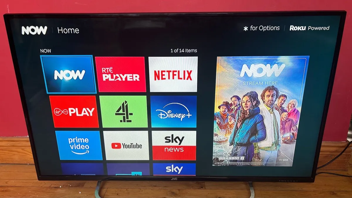 42” JVC TV with NowTV smart stick - Image 1