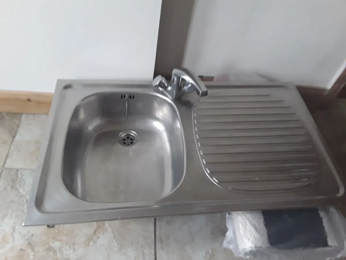 Right hand stainless steel sink mixed taps - Image 1