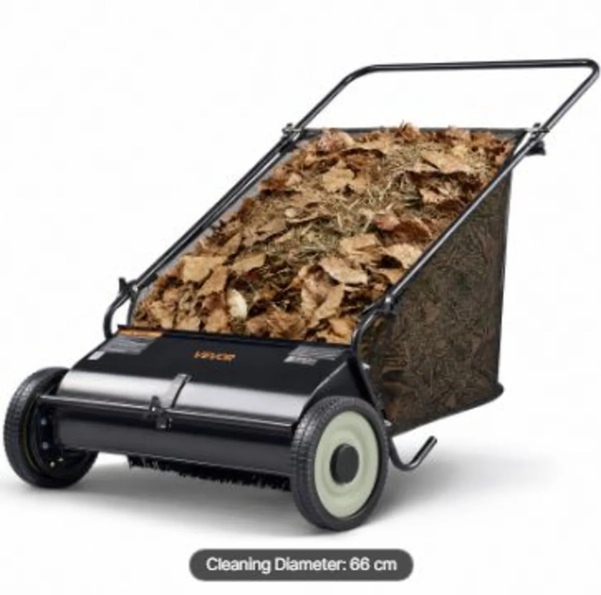 Push Lawn Sweeper, 26-inch Leaf & Grass Collector - Image 3