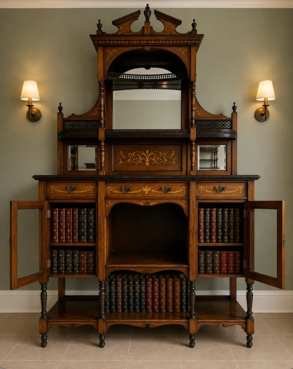 Early 1900 Sheraton Bookcase cabinet - Image 1