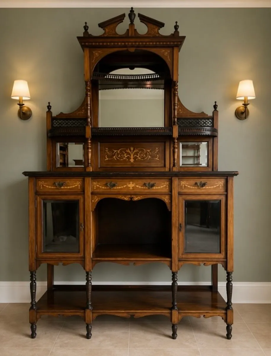 Early 1900 Sheraton Bookcase cabinet - Image 2