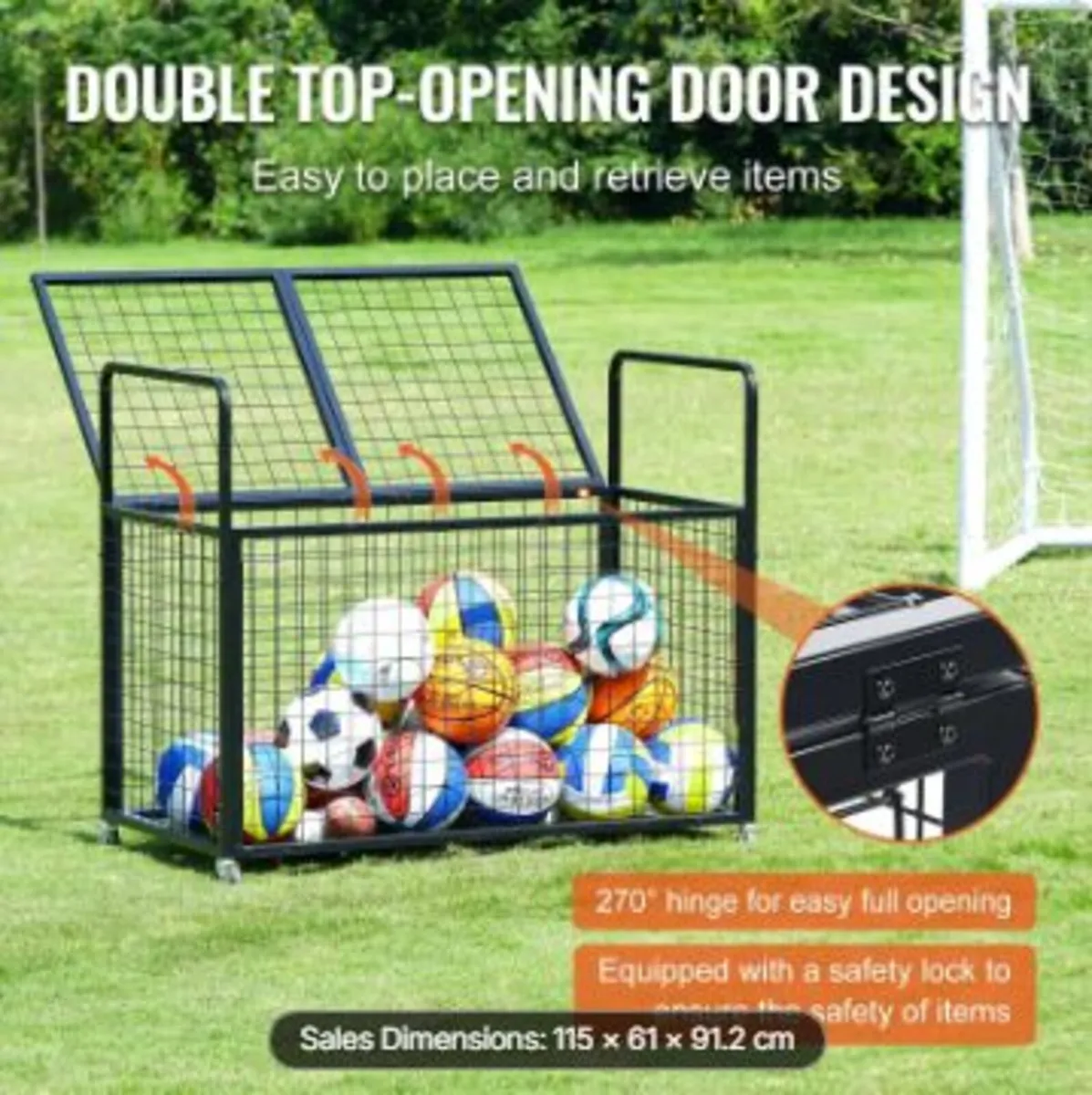Rolling Sports Ball Storage Cart - Image 4