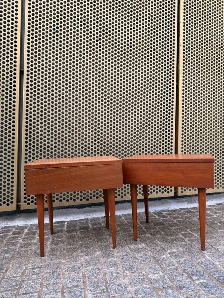 MCM Danish teak bedside lockers - Image 1