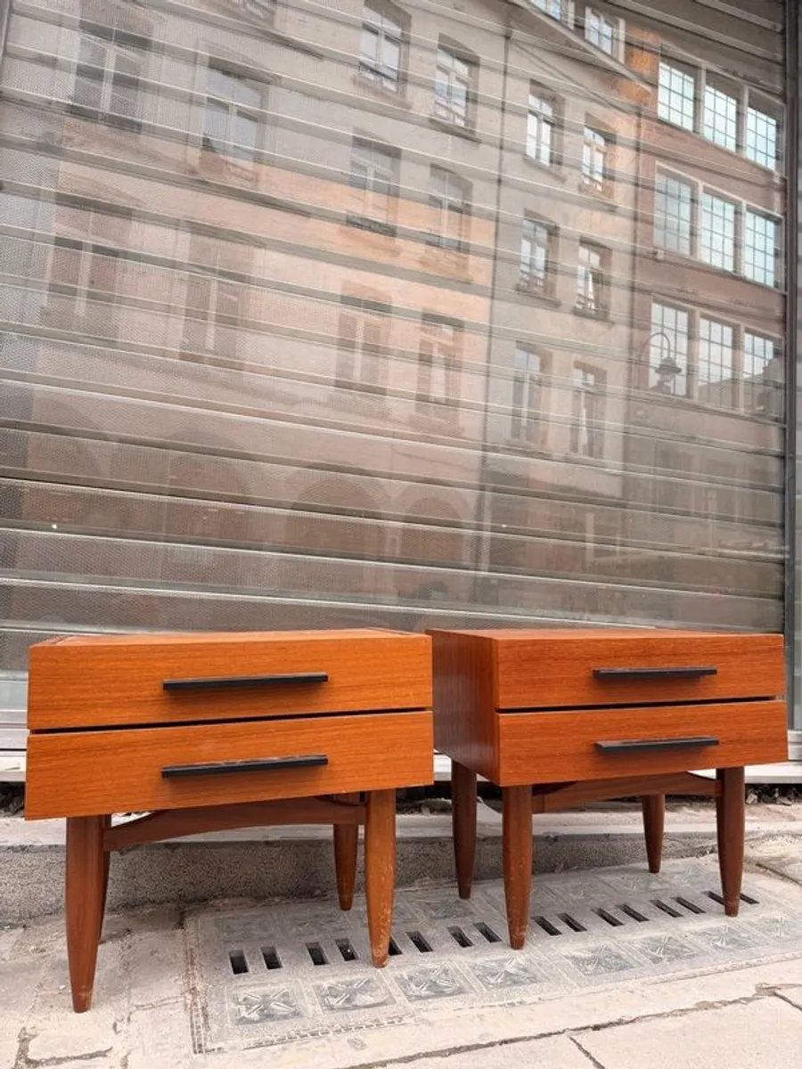 Mid century danish teak lockers bedsides - Image 1