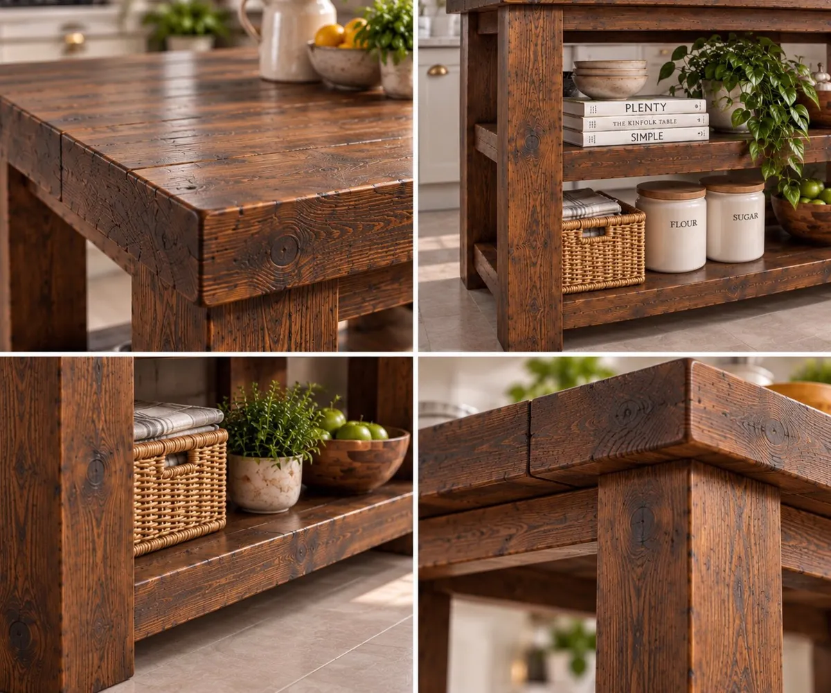 Handmade Rustic Kitchen Island -1200mm - Image 3