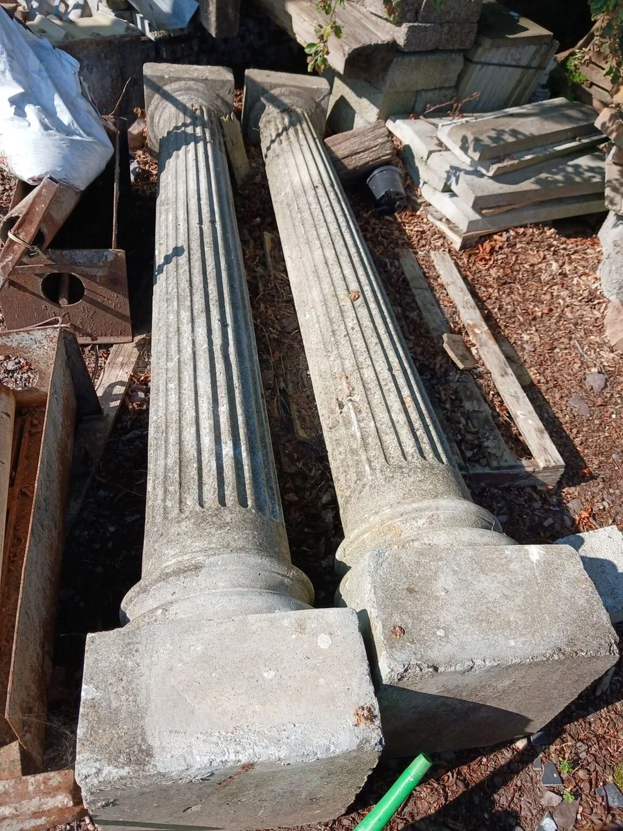 Pair of concrete pillars