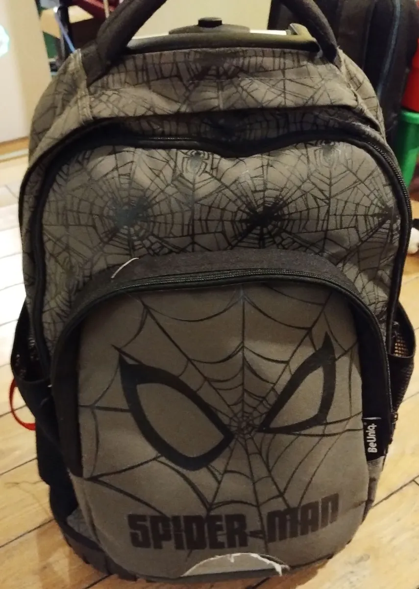 Spiderman pull back pack w. handle school suitcase - Image 3