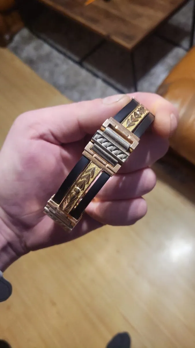 Rose gold 14ct mans bracelet - Image 1