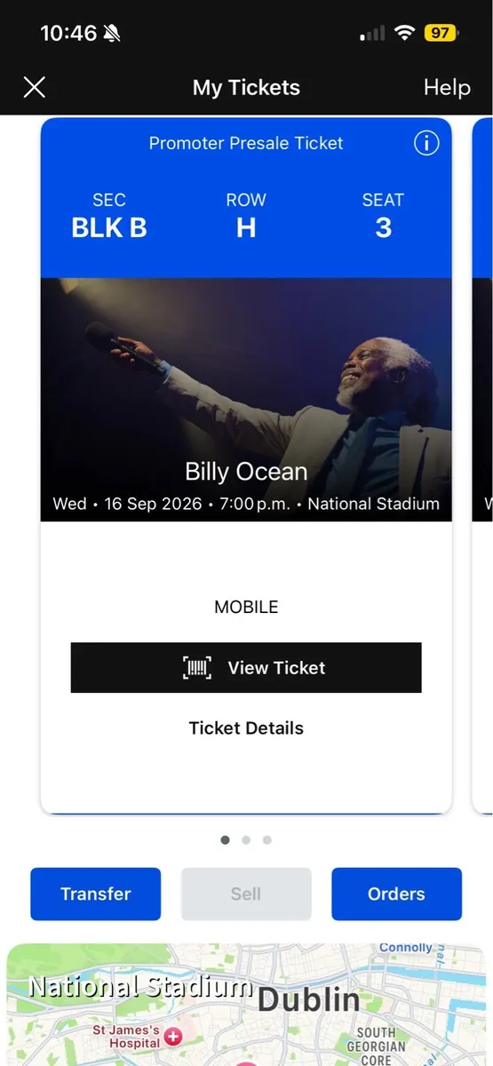 Billy Ocean Ticket Wednesday 16 September - Image 1