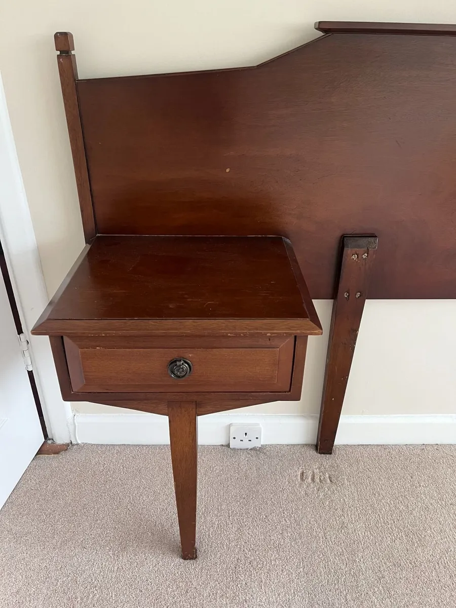 FREE Mahogany headboard with bedside lockers - Image 3