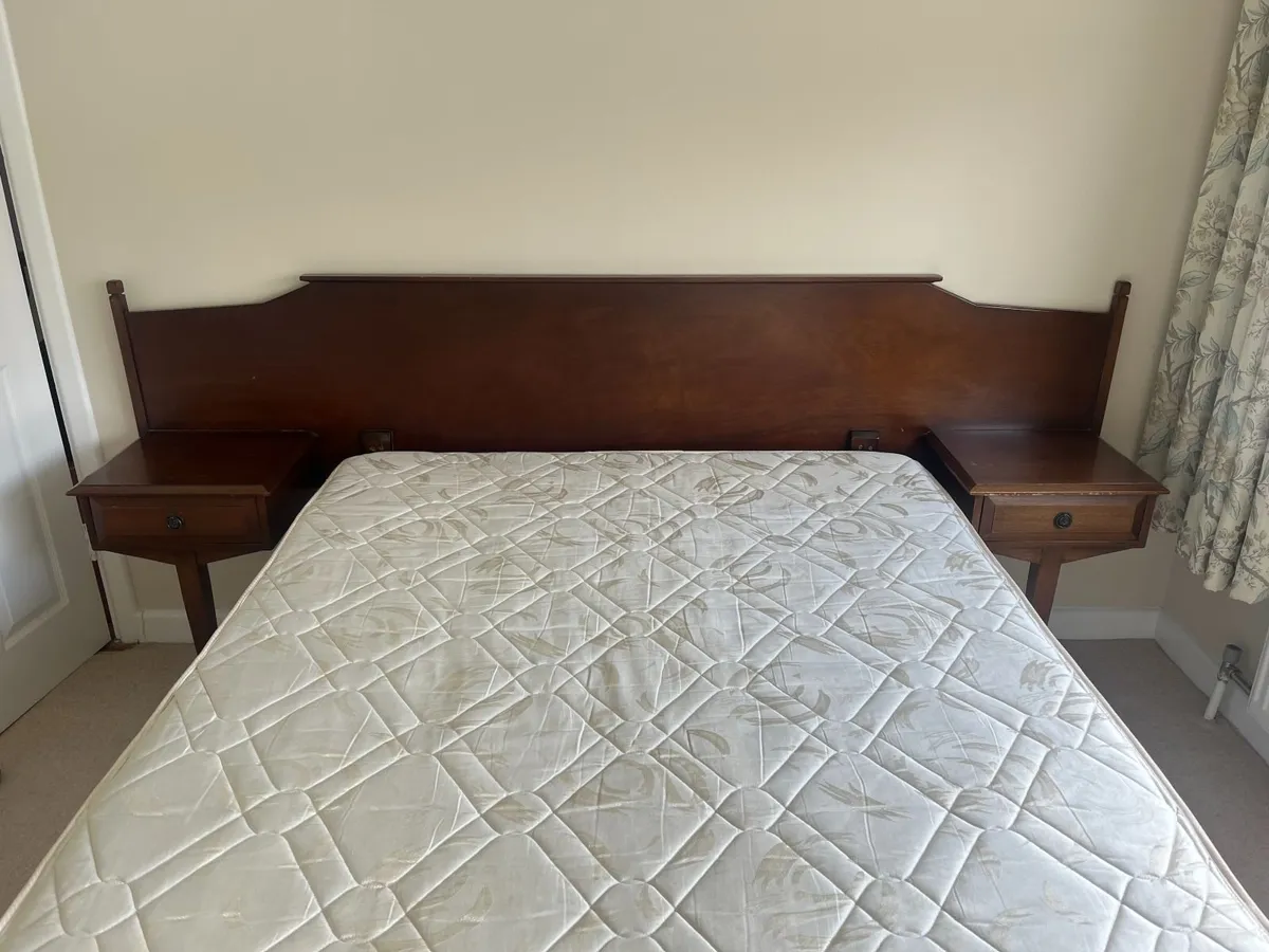 FREE Mahogany headboard with bedside lockers - Image 4