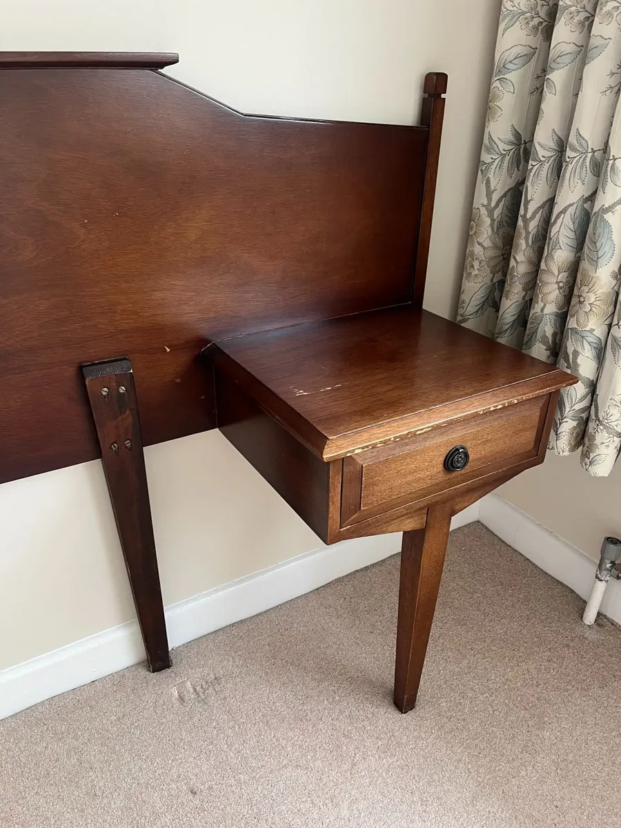 FREE Mahogany headboard with bedside lockers - Image 2