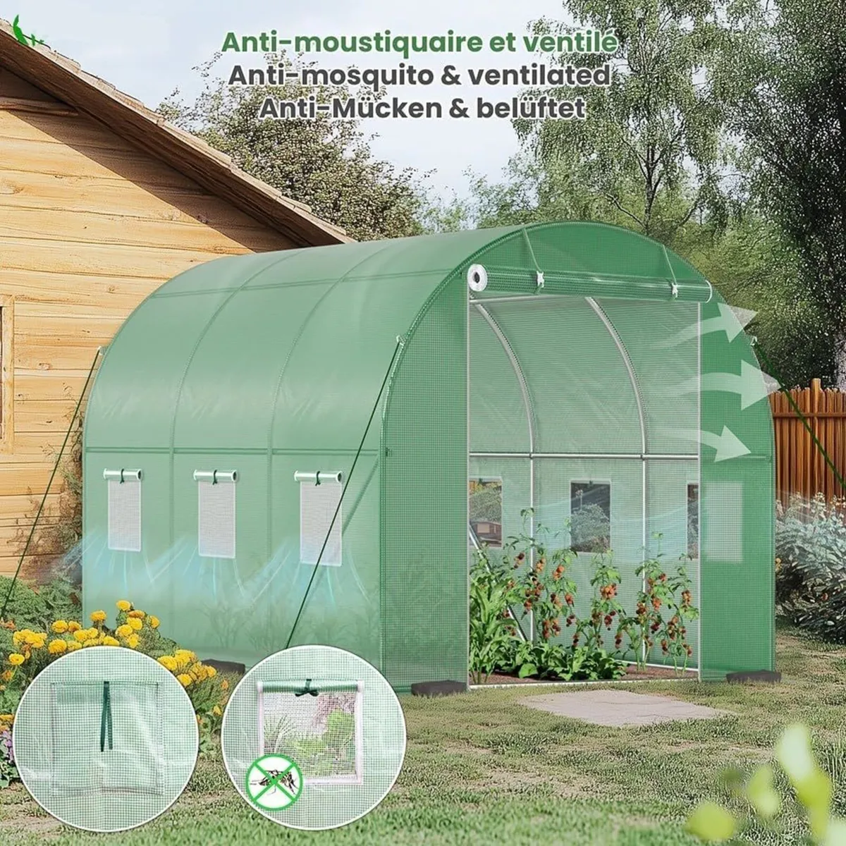 Greenhouse Polytunnel 3x2x2m 6m² Garden Tent - Image 2