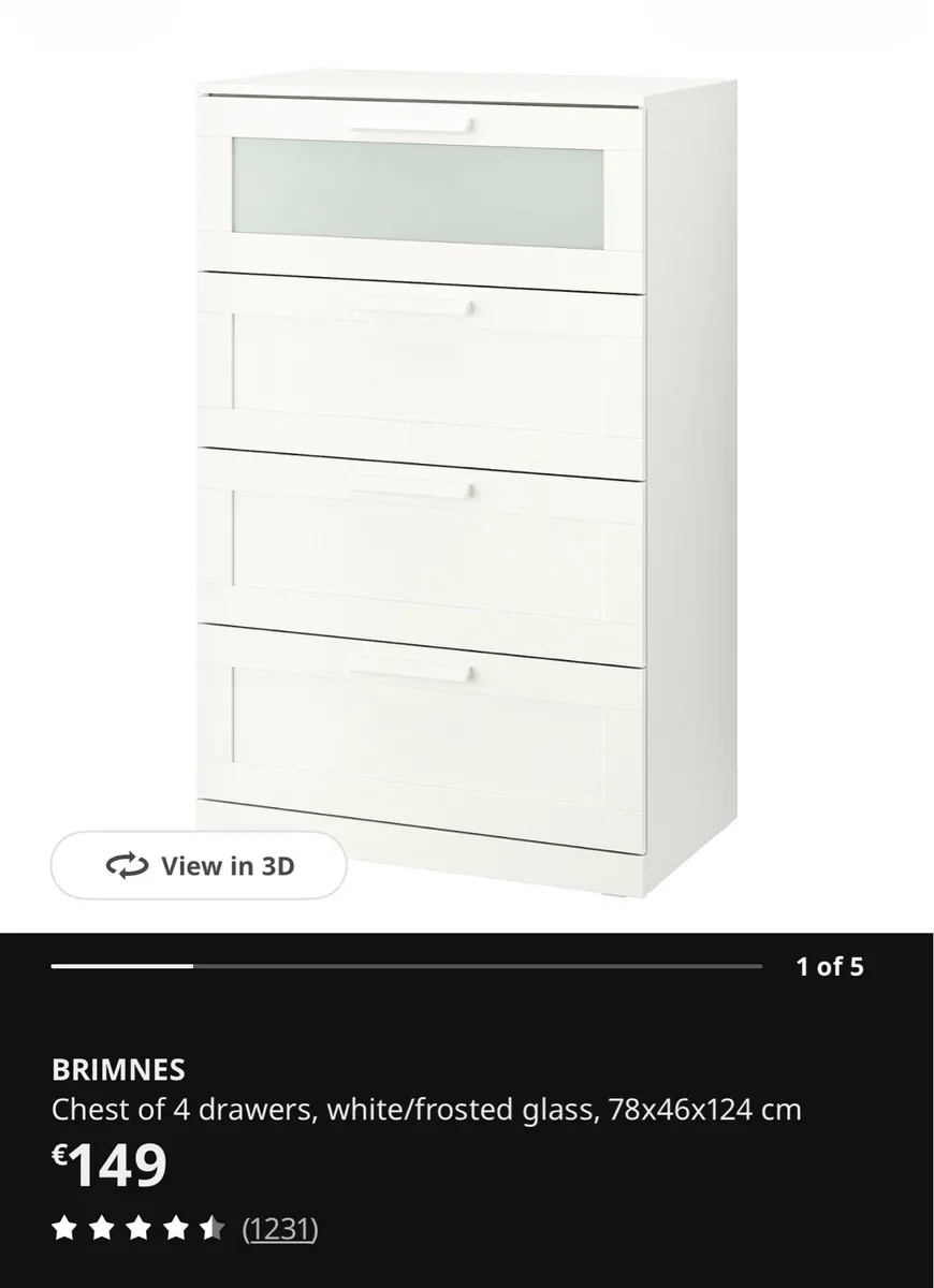 IKEA - chest of 4 drawers - model Brimnes - Image 2