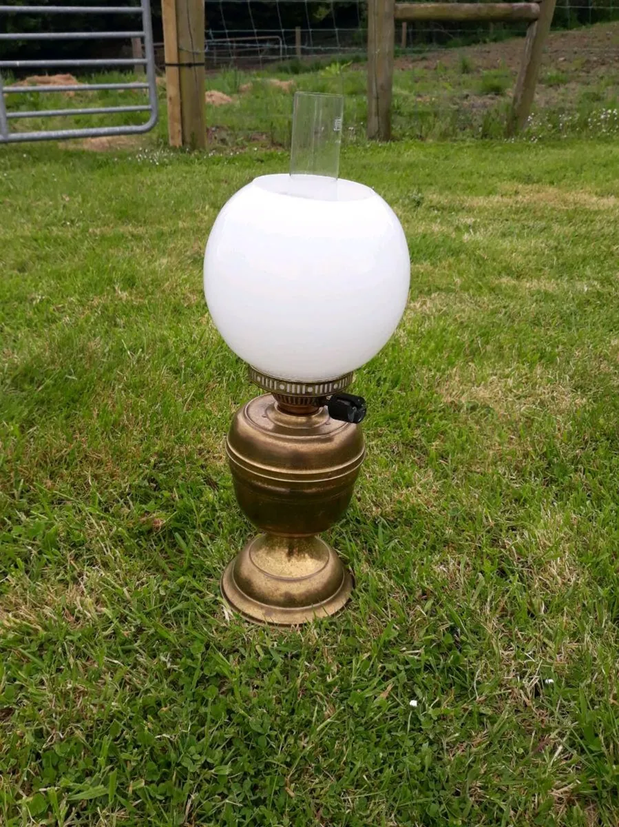 Brass Paraffin Reproduction Lamp. - Image 1
