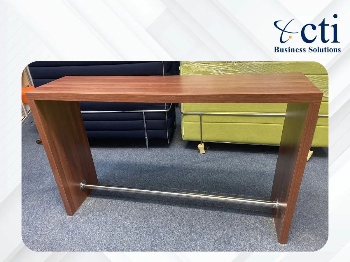 5 X Walnut 1.8M Wide Canteen High Tables - Image 2