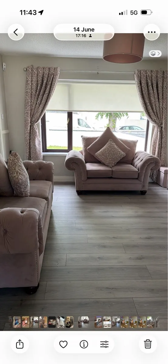 Blush pink sofa - Image 1