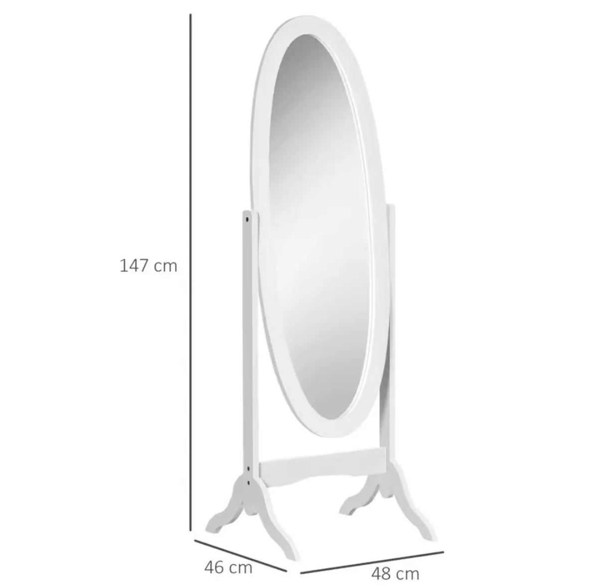 Oval Full Length Floor Mirror Freestanding - Image 3