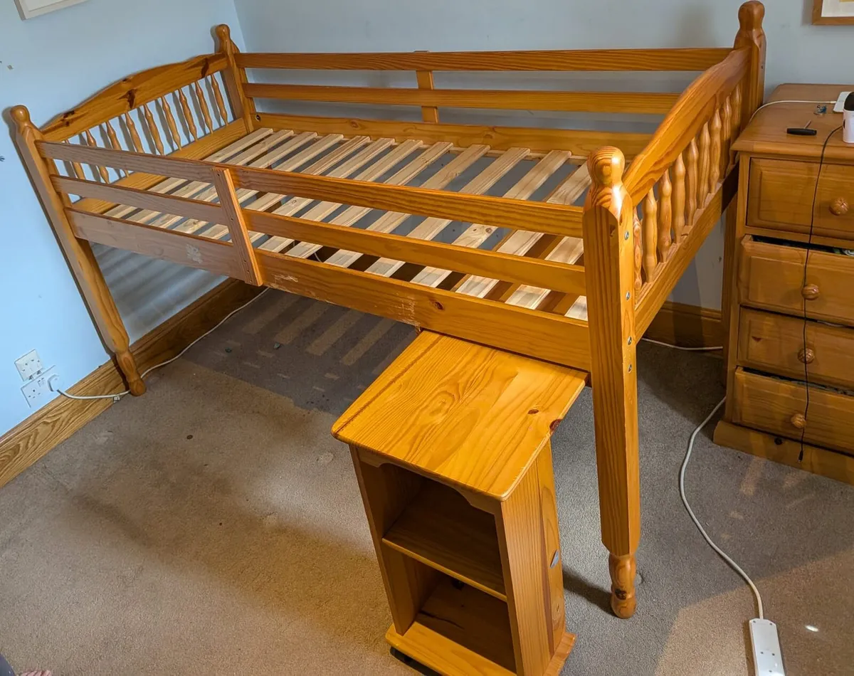 Child's mid height bed and desk combo - Image 1