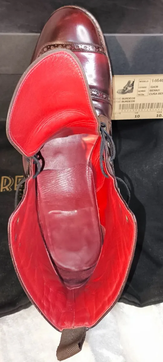 Burgundy Leather Motorcycle Boots - Image 4