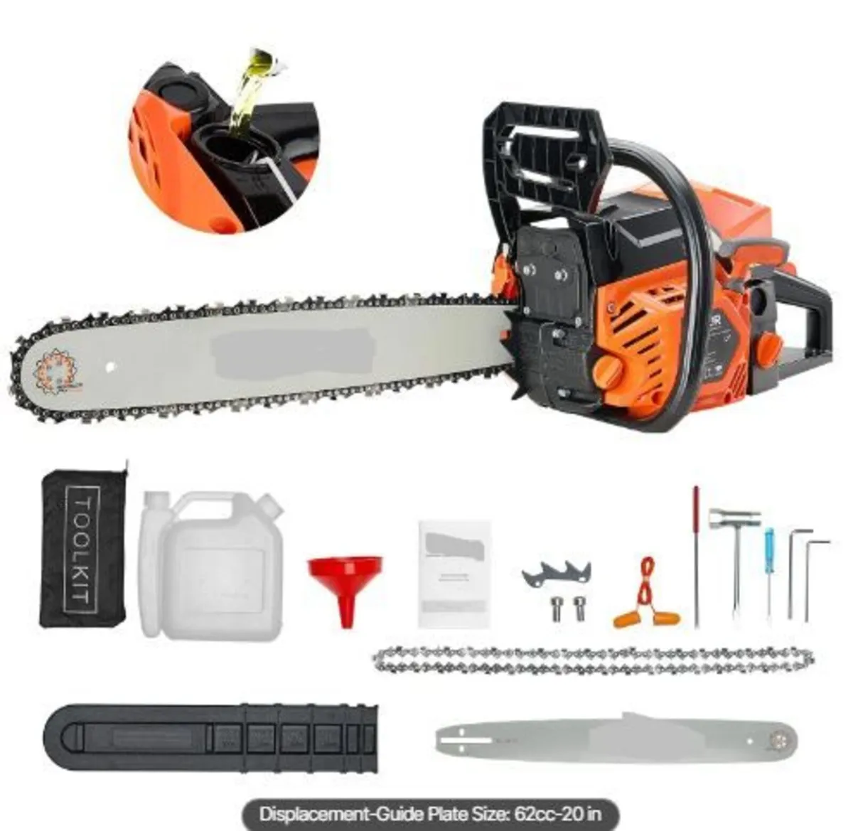 62 cc Gas Chainsaw, 20 inch Gas Powered - Image 4