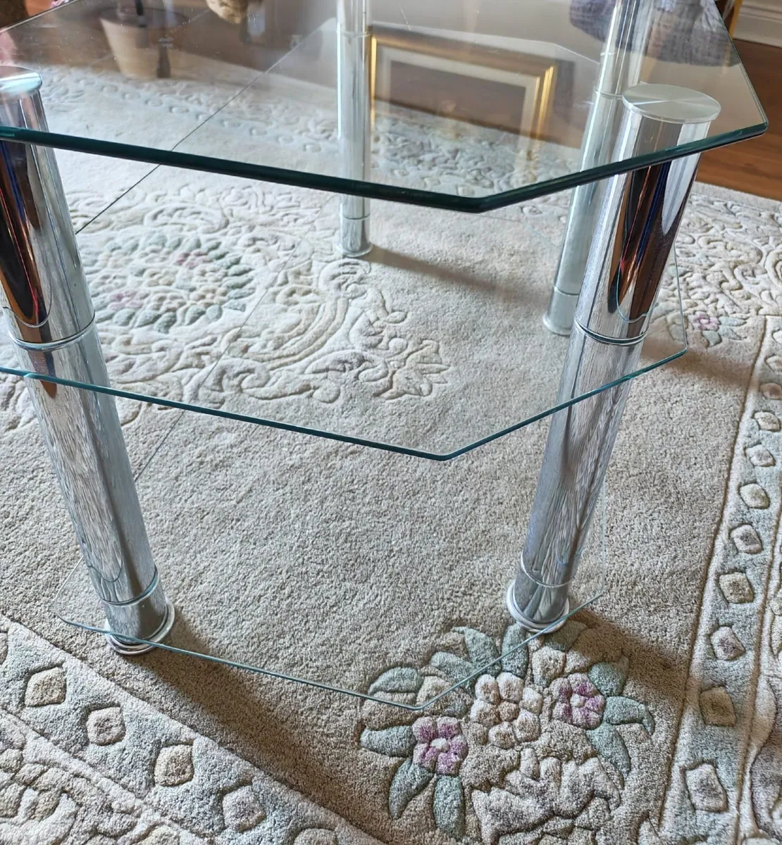 3 Tiered Glass & Chrome TV Stand - Image 2
