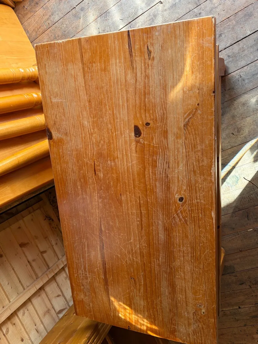 pine wooden book shelf and coffee table - Image 4